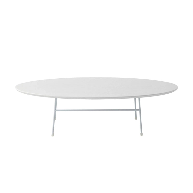 Table basse ovale moderne avec cadre en acier