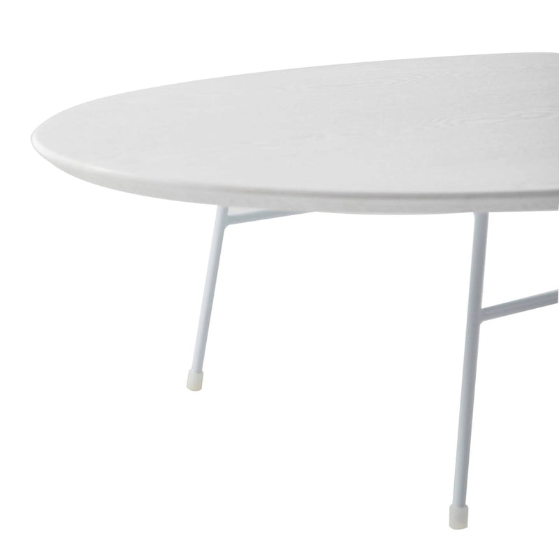 Table basse ovale moderne avec cadre en acier
