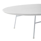 Table basse ovale moderne avec cadre en acier