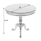 Table piédestal ronde en bois, finition merisier de plantation – Brun foncé