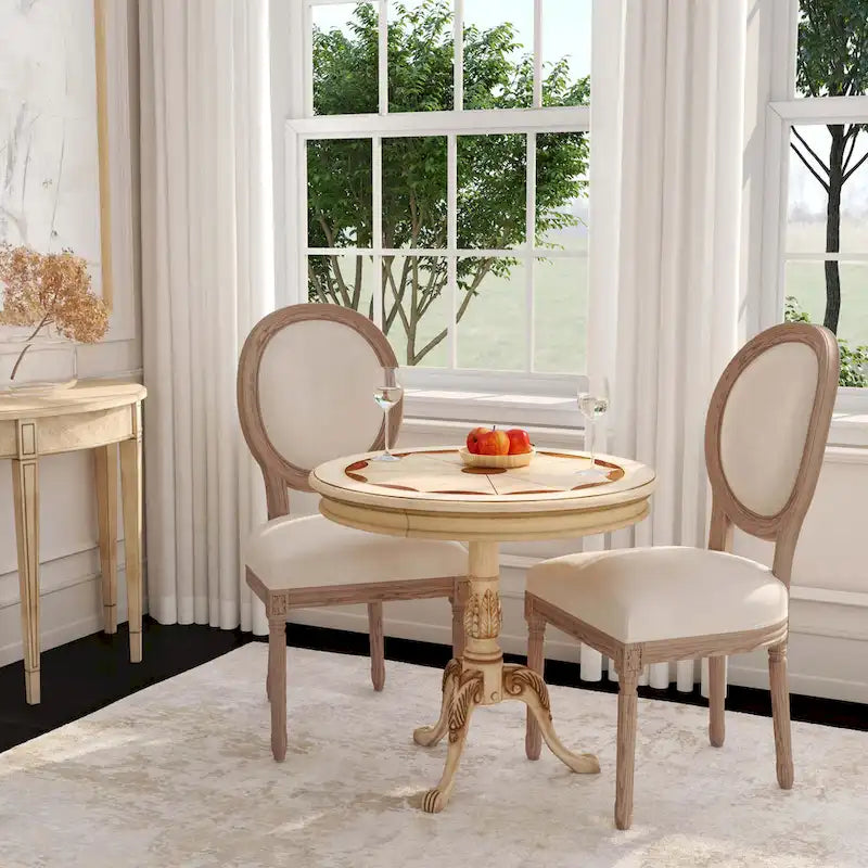 Table piédestal ronde en bois, finition merisier de plantation – Brun foncé