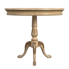 Table piédestal ronde en bois, finition merisier de plantation – Brun foncé