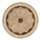 Table piédestal ronde en bois, finition merisier de plantation – Brun foncé