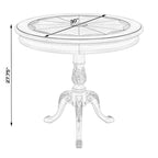 Table piédestal ronde en bois, finition merisier de plantation – Brun foncé