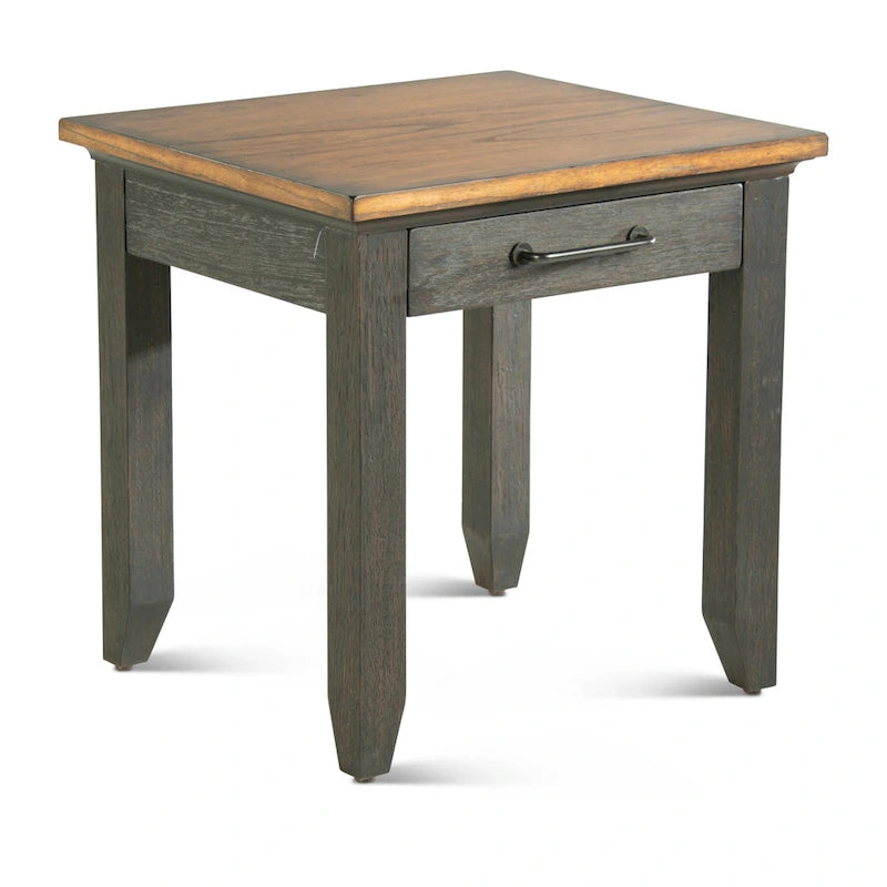 Table de chevet en bois à 1 tiroir et finition deux tons
