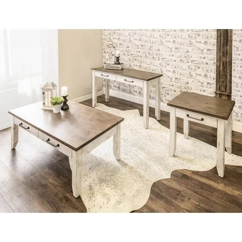 Table de chevet en bois à 1 tiroir et finition deux tons