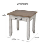 Table de chevet en bois à 1 tiroir et finition deux tons