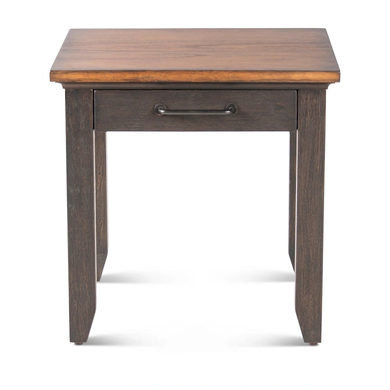 Table de chevet en bois à 1 tiroir et finition deux tons