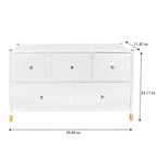 Commode à cadre en acier avec extérieur aspect cuir et accents dorés
