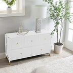Commode à cadre en acier avec extérieur aspect cuir et accents dorés