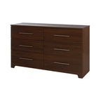 Commode double à 6 tiroirs avec poignées métalliques