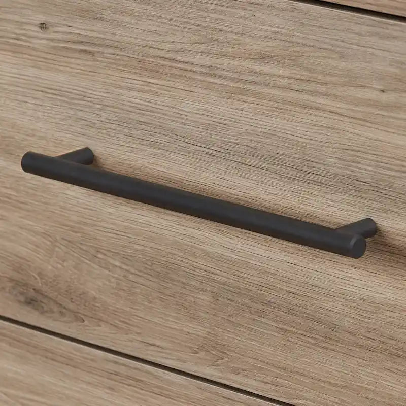 Commode double à 6 tiroirs avec poignées métalliques