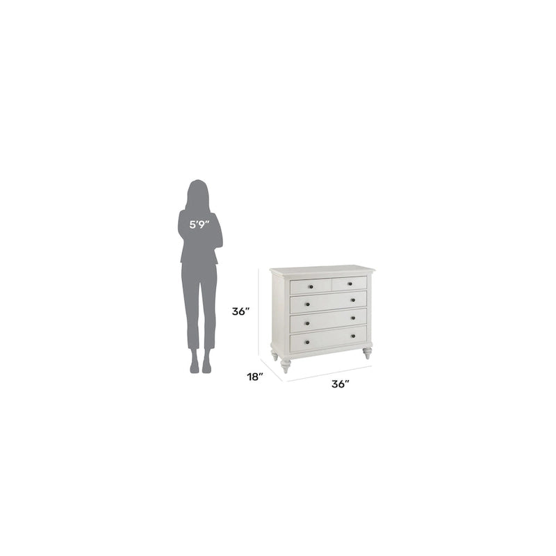 Commode 4 tiroirs finition blanc cassé