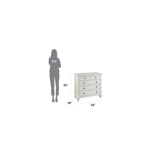 Commode 4 tiroirs finition blanc cassé