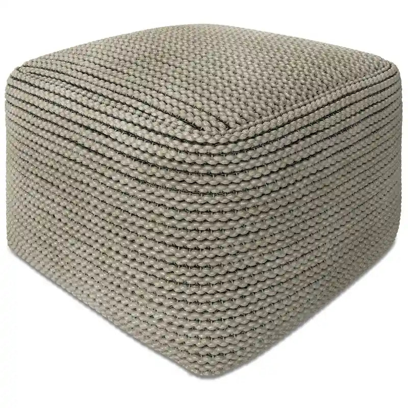 Pouf Bohème Carré Extérieur Intérieur Crème