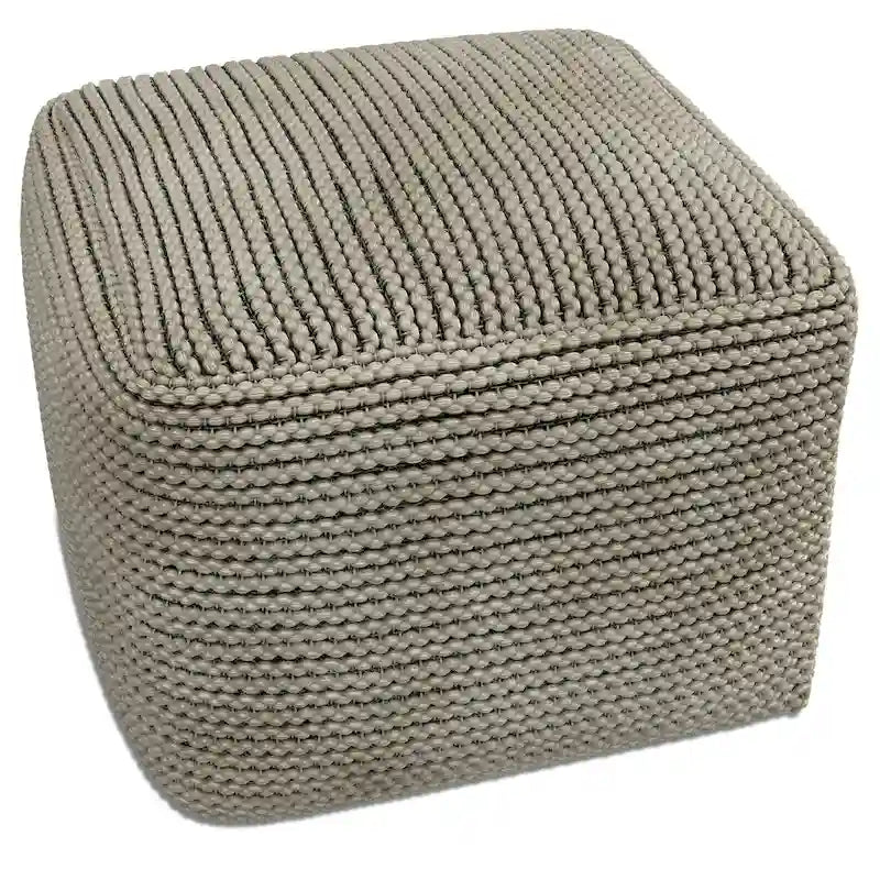 Pouf Bohème Carré Extérieur Intérieur Crème