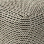 Pouf Bohème Carré Extérieur Intérieur Crème