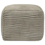 Pouf Bohème Carré Extérieur Intérieur Crème