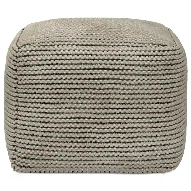 Pouf Bohème Carré Extérieur Intérieur Crème