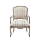 Fauteuil d'appoint avec revêtement en tissu rayé et pieds en bois