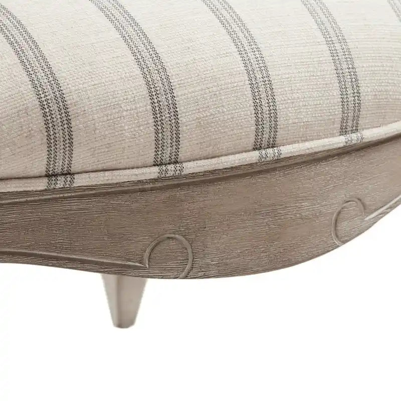 Fauteuil d'appoint avec revêtement en tissu rayé et pieds en bois