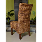 Chaises de salle à manger en acajou et abaca tressé (lot de 2)