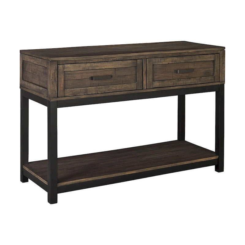 Table basse décontractée avec tiroirs - Marron grisâtre