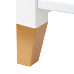 Table de chevet Mid-Century avec tiroir et étagère – Blanc