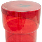 Table d'appoint moderne en verre – transparente ou rouge