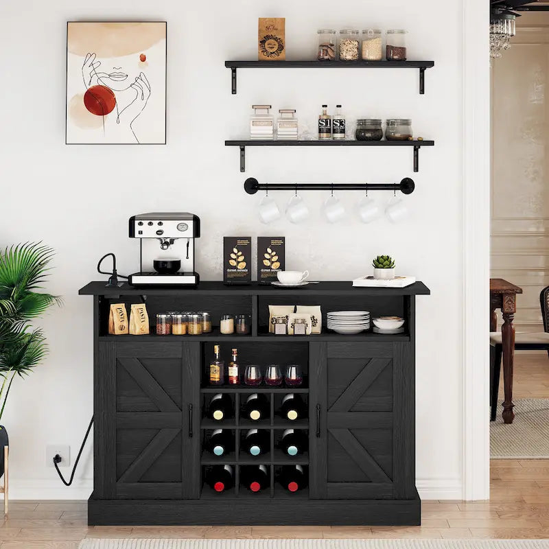 Meuble de café de style ferme avec rangement