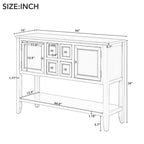 Buffet en bois d'acacia avec tiroirs, placards et étagère inférieure