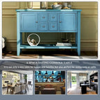 Buffet en bois d'acacia avec tiroirs, placards et étagère inférieure