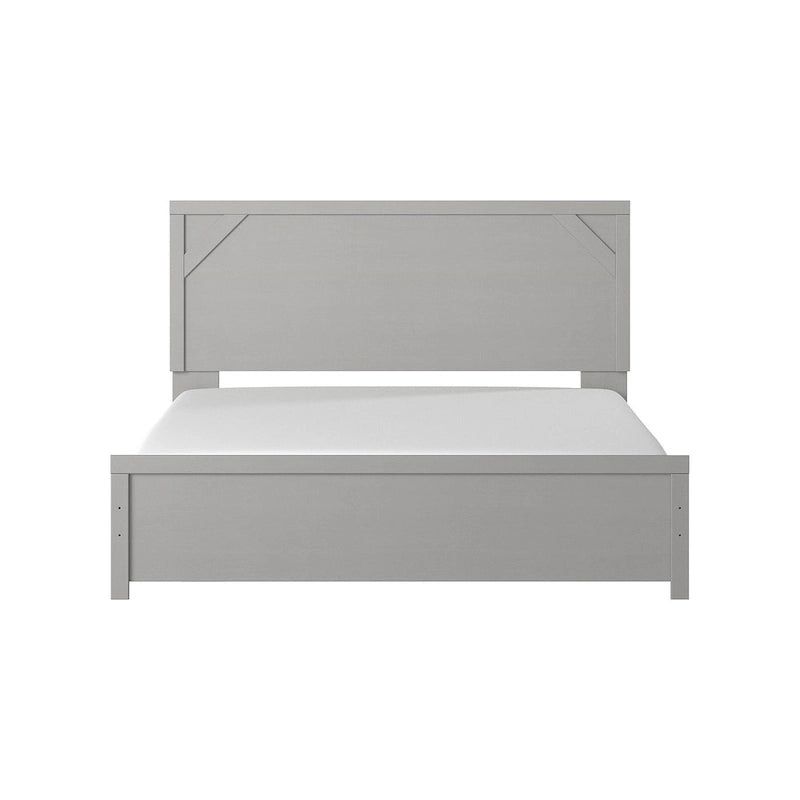 Lit capitonné gris