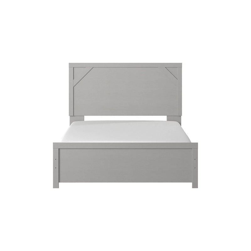 Lit capitonné gris