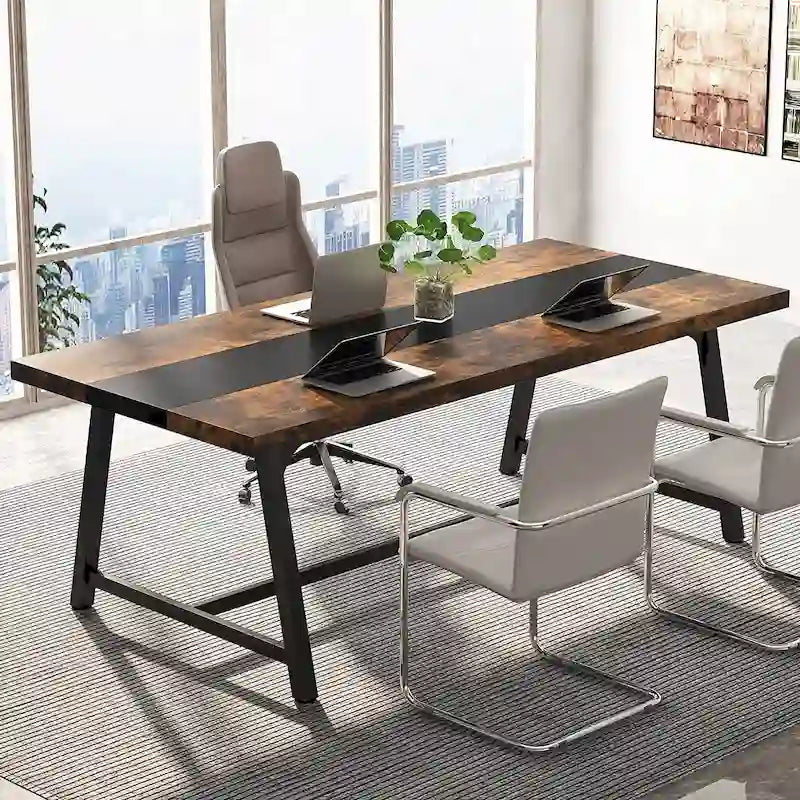 Table de conférence rectangulaire de 180 cm pour 6 à 8 personnes