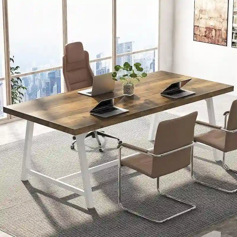 Table de conférence rectangulaire de 180 cm pour 6 à 8 personnes