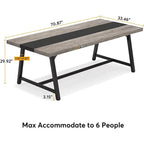 Table de conférence rectangulaire de 180 cm pour 6 à 8 personnes