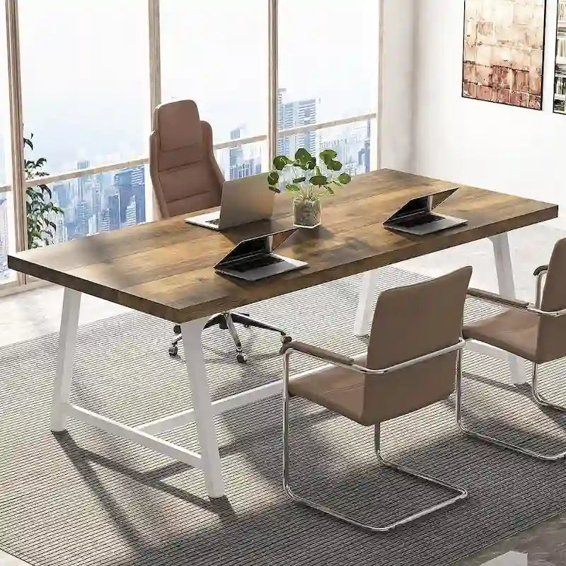 Table de conférence rectangulaire de 180 cm pour 6 à 8 personnes