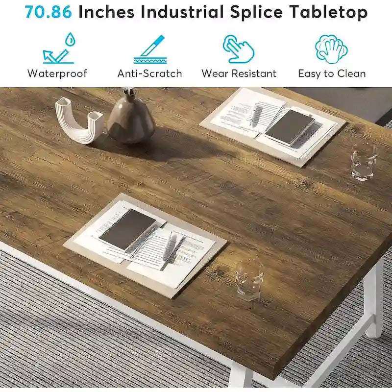 Table de conférence rectangulaire de 180 cm pour 6 à 8 personnes