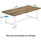 Table de conférence rectangulaire de 180 cm pour 6 à 8 personnes