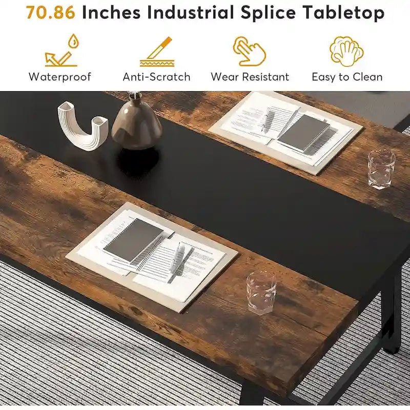 Table de conférence rectangulaire de 180 cm pour 6 à 8 personnes
