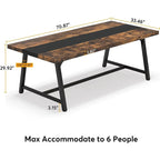 Table de conférence rectangulaire de 180 cm pour 6 à 8 personnes