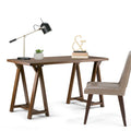 Bureau en bois massif de style industriel, 142 cm de large