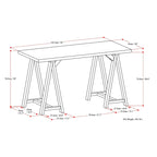 Bureau en bois massif de style industriel, 142 cm de large