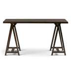 Bureau en bois massif de style industriel, 142 cm de large