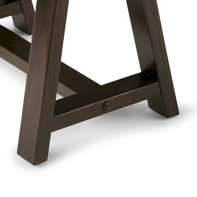 Bureau en bois massif de style industriel, 142 cm de large