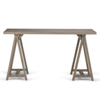 Bureau en bois massif de style industriel, 142 cm de large