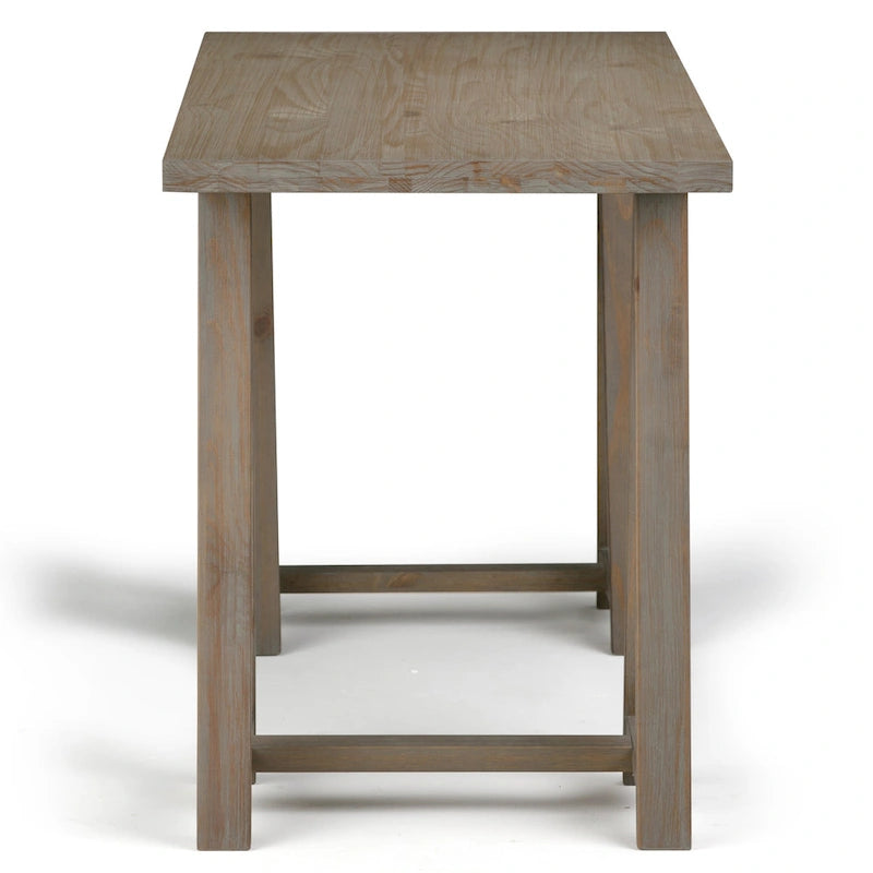 Bureau en bois massif de style industriel, 142 cm de large