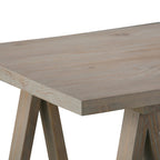 Bureau en bois massif de style industriel, 142 cm de large