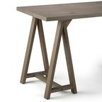 Bureau en bois massif de style industriel, 142 cm de large
